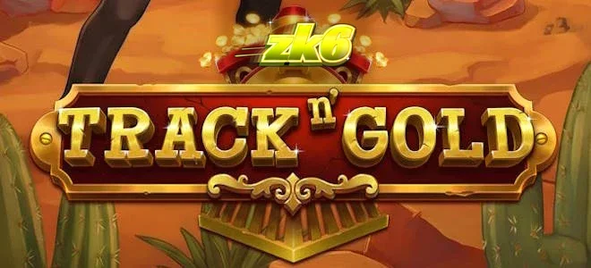 Pemandangan lokomotif uap klasik dalam permainan slot Track n’ Gold